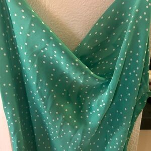 Green polka dot midi dress